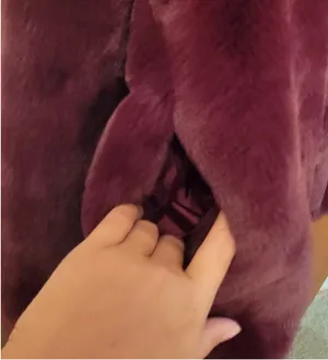 Liz Claiborne burgundy faux fur coat thumbnail 4