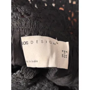 ASOS DESIGN Crochet Babydoll Midi Sundress Black Boho Festival Dress Vacation thumbnail 6