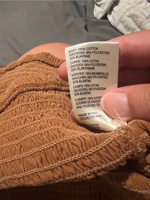 Anthropologie Maeve Smocked Spaghetti Strap Crop Top in Camel thumbnail 7