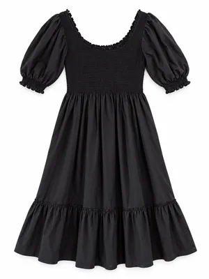 Hill House Home The Nap Dress Womens Large Black Excellent Athena Puff Sleeve thumbnail 2