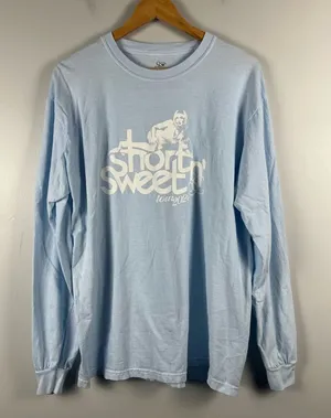Sabrina Carpenter Blue VIP short n’ sweet tour light blue long sleeve size large thumbnail 1