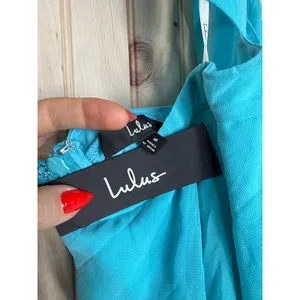 NWT Lulus Tier and Now Blue Tie-Back Tiered Maxi Dress Dance Gala Wedding Sz S thumbnail 7