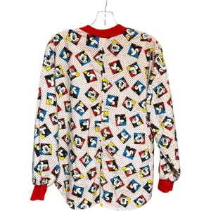 Mickey Unlimited Cotton Vintage 90s Pajama Lounge Set White Red Medium thumbnail 4