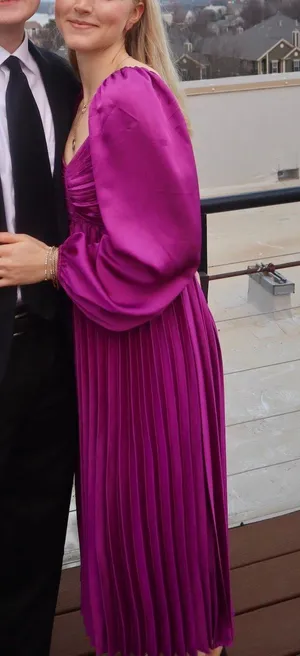 VICI Purple Pleated Maxi Dress thumbnail 2
