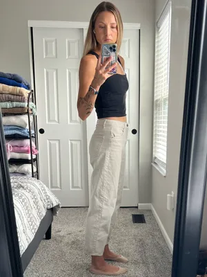 H&M Cream Barrel Jeans thumbnail 3