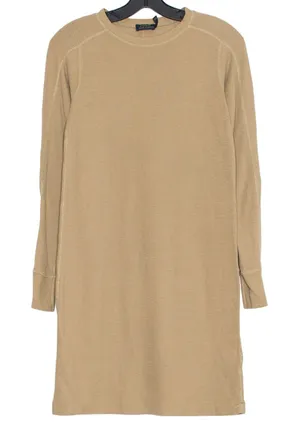 Polo Ralph Lauren Dress Waffle Knit Long Sleeve Camel M Quiet Luxury Old Money thumbnail 1