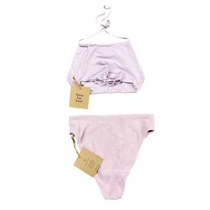 Stone Fox Swim Piper Top Sola Bottom Orchid Terry Bikini Set Purple Small NEW thumbnail 2