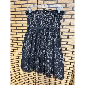 Neiman‎ Marcus For Target Black Lace Strapless Dress Size 6 thumbnail 2