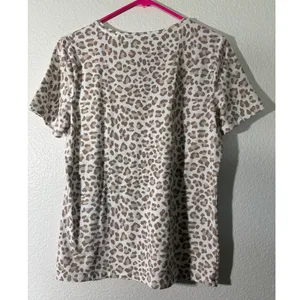 Talbots Women Size M Alluring Leopard Animal Print Crewneck Short Sleeve T-Shirt thumbnail 3