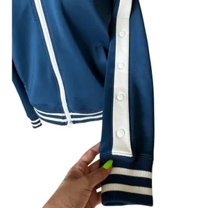 Pam & Gela Inspired Varsity Track Jacket M Royal Blue Cold Shoulder Sleeve thumbnail 6