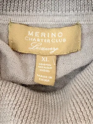 Charter Club Luxury Lightweight Merino Wool Turtleneck Sweater Womens XL Gray thumbnail 4
