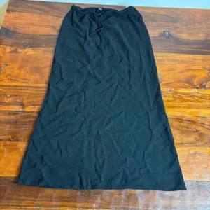 Stradivarius Black Maxi Skirt Drawstring Waist Flowy‎ Comfortable Size S thumbnail 1