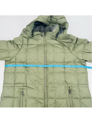 Eddie Bauer Altamira Down Parka 2X Green Quilted Hooded Long Coat thumbnail 9