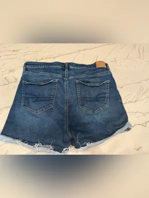 American Eagle Super High Rise Shortie Denim Shorts Size 16 Next Level Stretch thumbnail 12