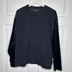 Athleta Retroplush Velvet Crewneck‎ Sweatshirt Black Size M thumbnail 3