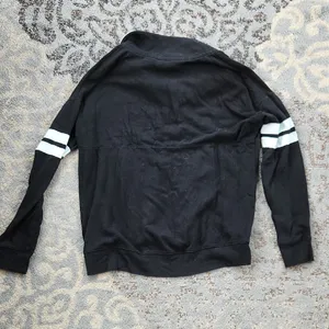 PINK Victoria’s Secret Quarter-Zip Sweatshirt Black White Medium thumbnail 5