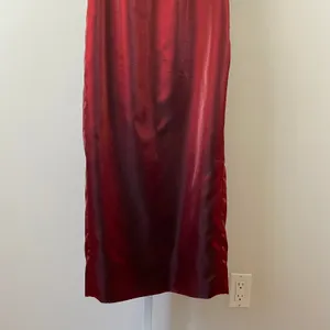 Henny Thionna Silk Moody Goth Ethereal Sequin Applique Maxi‎ Dress Red Prom Gown thumbnail 3