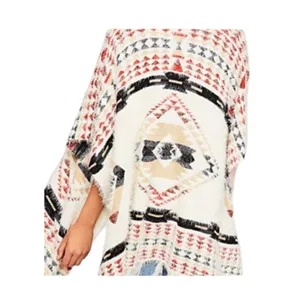 Free People Canyonland Fringe Aztec Kimono Sweater Wrap One Size Western Boho thumbnail 3