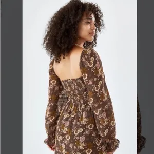 Wilfred size small grace midi sun dress brown white floral square neck boho thumbnail 2
