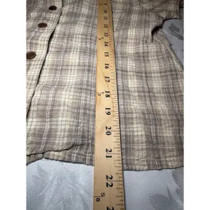 Woolrich Womens 90s Khaki Plaid Cotton Short Sleeve Button Up Shirt Size M thumbnail 5