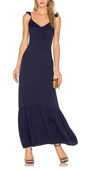 Line & Dot Vella Frill Maxi Dress in Navy Blue Small thumbnail 1