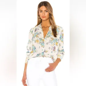 Free People Hold On To Me Floral Long Sleeve Blouse Ivory Combo Size Small thumbnail 6