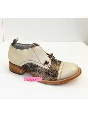FREEBIRD by Steven NEW Mabel White Multi Pony Leather Hair Beige Brown Oxford Flat Loafers thumbnail 5