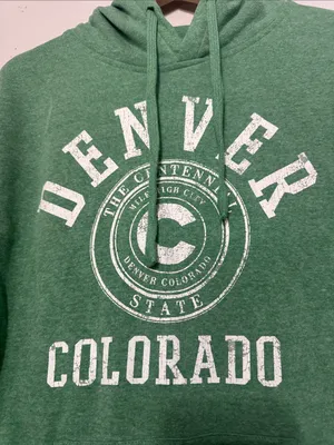 Point Sportswear Denver Colorado Green Graphic Hoodie Small thumbnail 3
