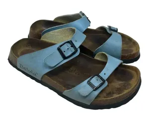 Betula Original Birkenstock 240‎ Light Blue Leather Slide Sandals Size 37 US 6 thumbnail 1