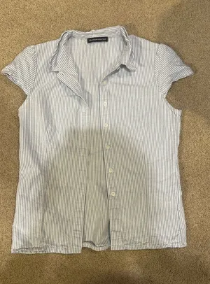Blue and white Brandy Melville button-up thumbnail 1