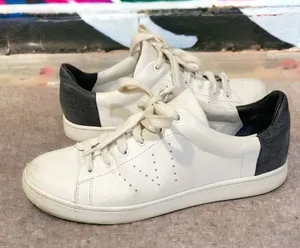 Vince Womens Size 7 White Leather‎ Varin Mixed Media Low Top Fashion Sneakers thumbnail 1