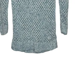 Gap Open Knit Sweater Size‎ Medium Blue Womens Cotton Nylon Blend LS thumbnail 4