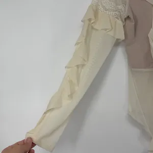 For Love & Lemons White Lace Silk Blend Ruffle Bodysuit Victorian Romantic Sz S thumbnail 4