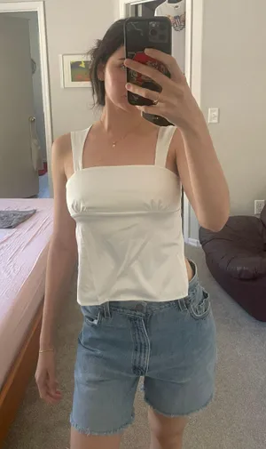 White And Pink Backless Top thumbnail 1