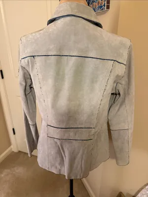 Wilson's Leather Light Blue Suede Button-Front Jean Jacket thumbnail 5