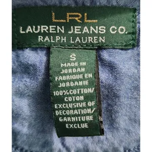LRL Ralph Lauren Striped Top Denim‎ Trim Casual Tee Shirt Small thumbnail 4