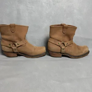 Double H Tan Leather Harness Boots Square Toe Western Ankle Booties Womens thumbnail 5