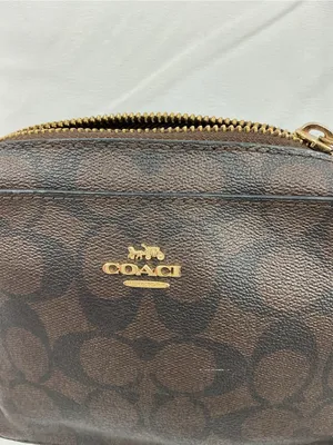 Coach Brown Signature Small Crossbody with Black Strap D17 thumbnail 3