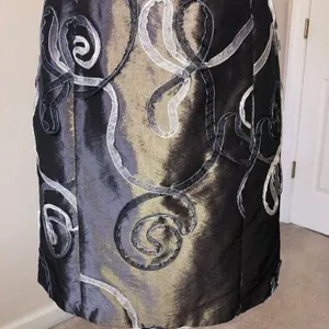 Vintage Jessica McClintock Dress Autumn Wedding Guest Strapless S XS Metallic 90 thumbnail 11