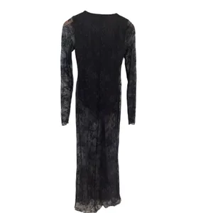 Skim Black Ultra Fine Lace Plunge Long Maxi Dress M NWOT ( SOLD OUT) thumbnail 7