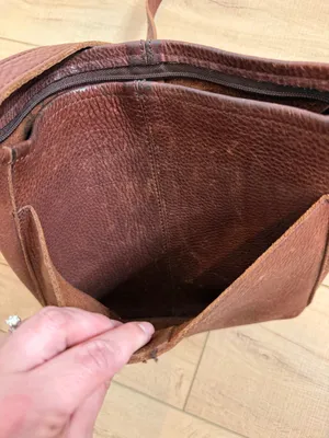 Duluth Trading Co Brown Leather Crossbody Bag Distressed Shoulder Purse Boho thumbnail 4