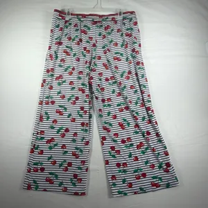 Jockey‎ Womens Pajama Pants Large Cherry Print Striped Wide Leg Sleepwear New thumbnail 6