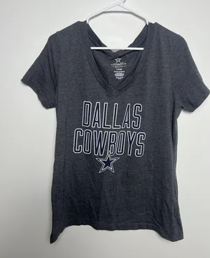 Dallas Cowboys Shirt Wm LG Gray NFL Football Dallas Cowboys Authentic Sports Fan thumbnail 1