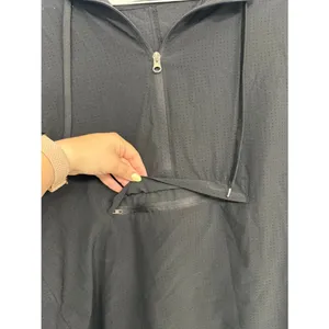 Tangerine Black Mesh Half Zip Hooded Running Jacket XL XXL thumbnail 5