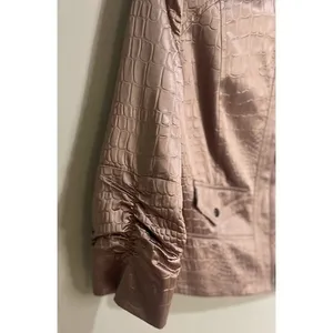 Elegantissimo Firenze Jacket Womens 10 Bronze Excellent Croc Embossed Metallic thumbnail 8