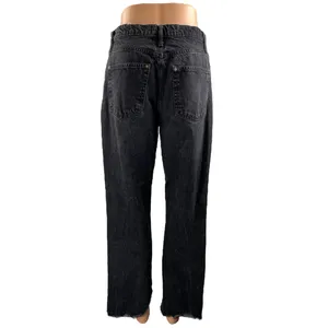 Free People We The Free High Rise Raw Hem Frayed Straight Leg Denim Jeans Sz 28 thumbnail 3