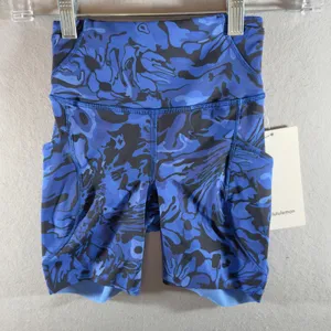 463| NWT Lululemon Fast and Free 6" Pocket Shorts Blue Marble Print Size‎ 0 thumbnail 1