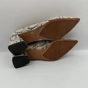 Franco Sarto Snakeskin Pointed Toe Block Heel‎ Pumps Women's 6M Beige Neutral thumbnail 8