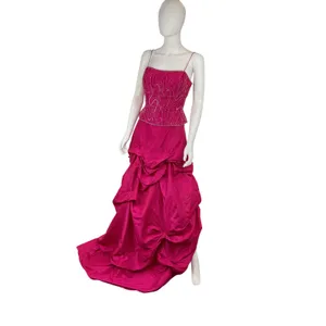 Scala Fuchsia Beaded Top & Taffeta Skirt Formal Dress‎ Set Party Prom thumbnail 2