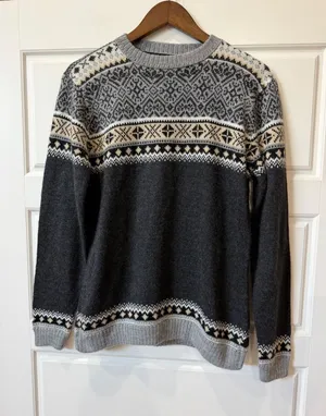 Artesania 1983 Alpaca Fair Isle Sweater XL Nordic Scandi Hand Knit Peru thumbnail 1